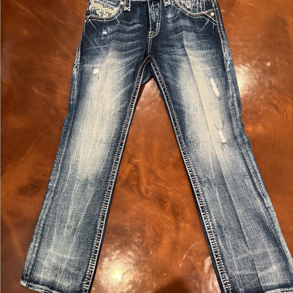 Men's Blue Distressed Jeans